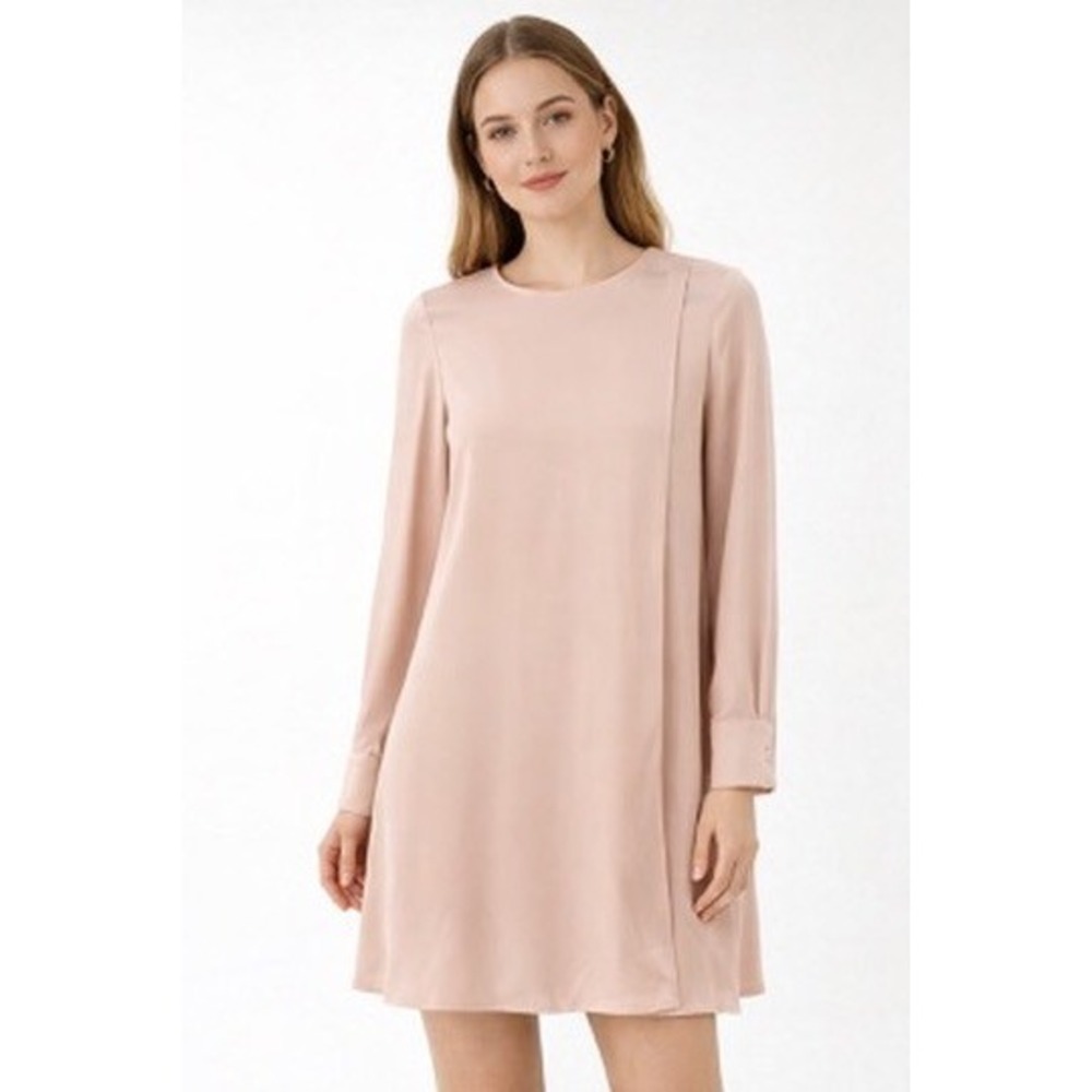BCBGMAXAZRIA Womens Blush Pink Long Sleeve Shift Dress WQR60D79 XXS
